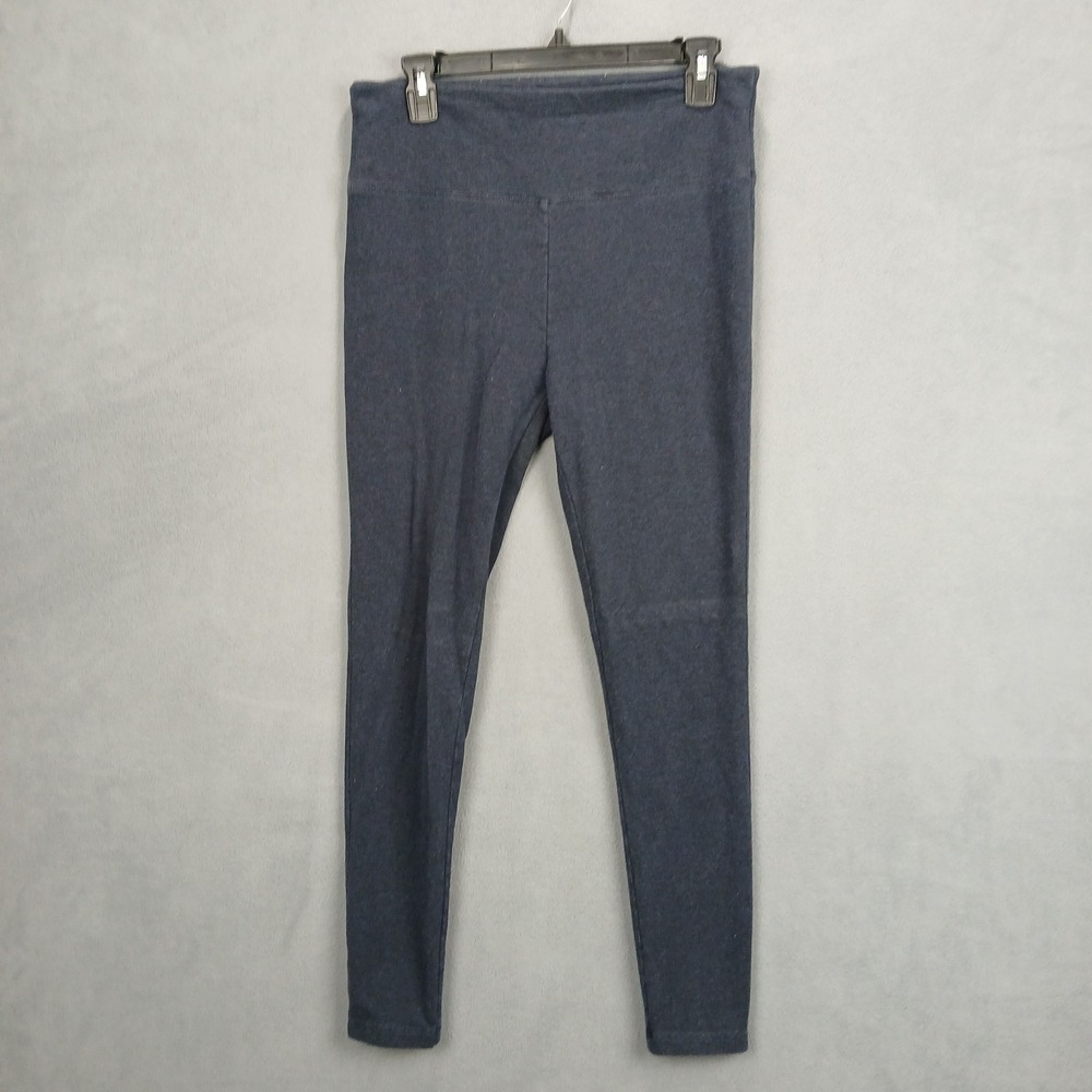 Max & Mia Leggings Women L Dark Blue Black Cotton Stretch High Waisted Skinny